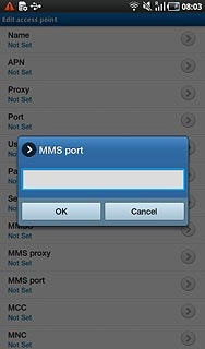 Key in 8080 and press OK.
