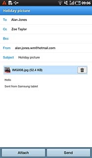 Press Send when you've finished your email message.