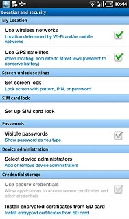 Press Use wireless networks to turn the function on or off.