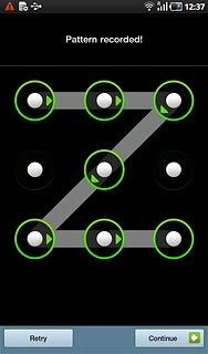 Press Continue.Repeat the lock code.