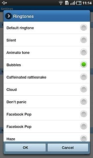 Once you've found a ring tone you like, press OK.