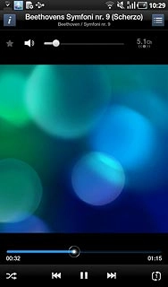 Press the shuffle icon.Depending on the current setting, the function is turned on or off.