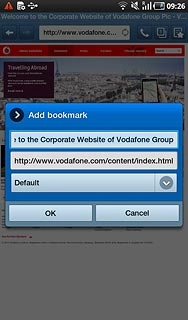 Press OK to save the bookmark.