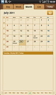 Press one of the following options at the top of the display:Month