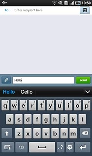 Press the required word to insert it.