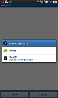 Press Phone or the required email account.