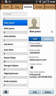 Press the required contact.