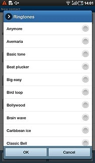 Press the different ring tones to listen to them.