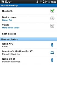 Press the required Bluetooth device.
