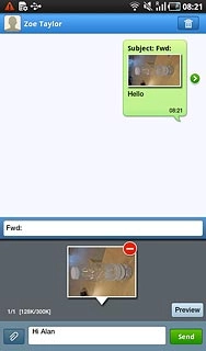 Press and hold the required picture message until a pop-up menu is displayed.