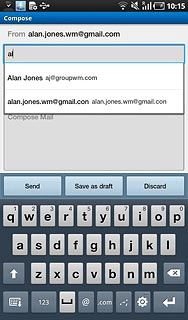 Press the required contact.Write subject and text for your email message.