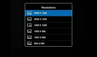 Press the required resolution.