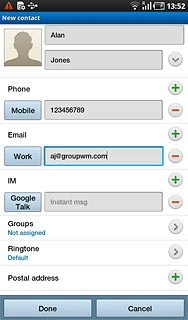 Press the field next to the email address.
