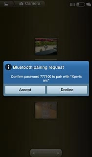 Check that the same access code is displayed on both devices and press Accept.The file is sent.