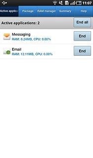 To end all applications:Press End all next to Active applications.