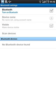 Press Bluetooth to turn on Bluetooth.