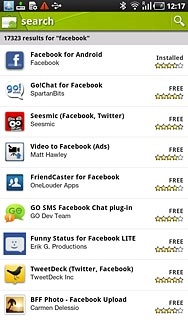 Press Facebook for Android.