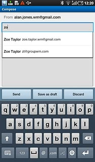 Key in the first letters of the required contact.Matching contacts are displayed.Press the required contact.