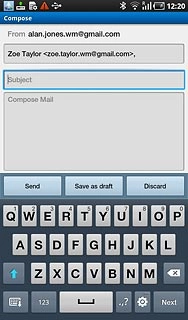Press Subject.Key in a subject for the email message.