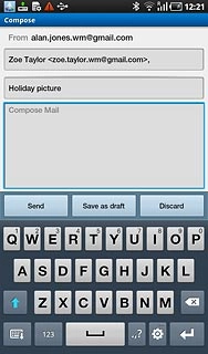 Press the message field.Write the required text.