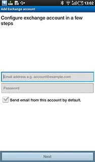 Press Email address e.g. account@example.com and key in your email address.