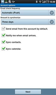 Press the drop down list below Email check frequency.