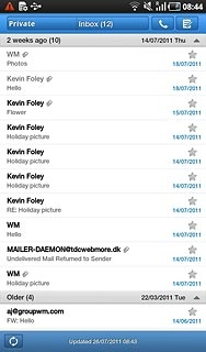 Press the new email message icon.