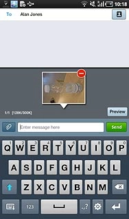 Press the message field.Write the text for your picture message.