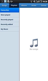 Press the required category at the top of the display.Go to the required audio file or playlist.