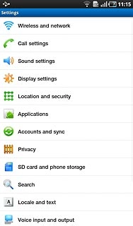 Press Locale and text.