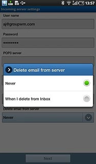 Press Never or When I delete from Inbox.