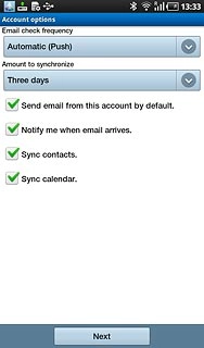 Press Notify me when email arrives to turn the function on or off.
