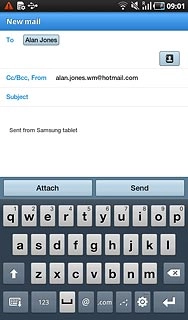 Press Cc/Bcc, From.Key in the first letters of the required contact.Matching contacts are displayed.
