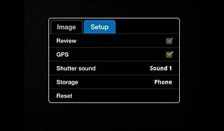 Press GPS to turn geotagging on or off.