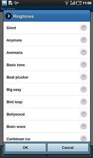Press Silent or the different alarm tones to hear them.