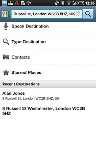 Key in the required destination and press the search icon.