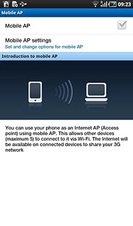 Press Mobile AP to turn on the function.