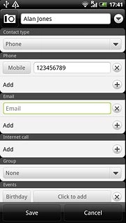 Press Email and key in the required email address.