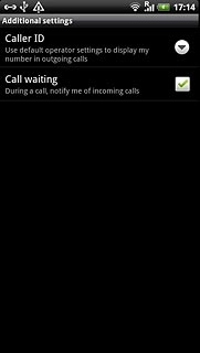 The current settings are displayed.Press Call waiting to turn the function on or off.