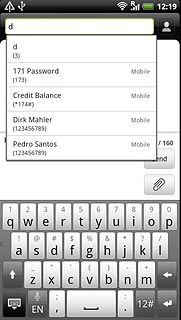 Press the required contact.