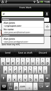 Matching contacts are displayed.Press the required contact.