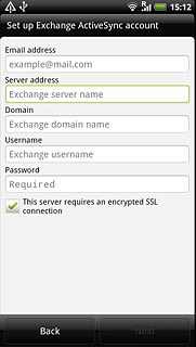 Press the field below Server address and key in the server address.