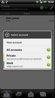 Press the required email account.