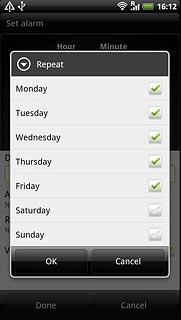 Press the required days to select them.