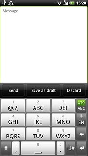 When XT9 is displayed on a green background, the function is turned on.