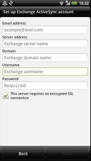 Press the field below Username and key in the username.