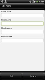 Press the field below Given name and key in the required first name.