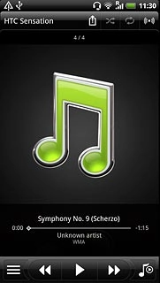 Press the music library icon.