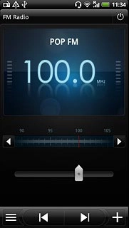 Press arrow right or arrow left to search for radio channels.The radio searches for channels in the selected direction and stops when a channel is found.