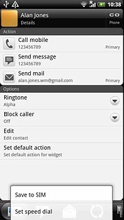 Press Set speed dial.